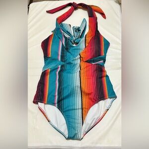 Crazy Train Red and Orange One Piece Swimsuit